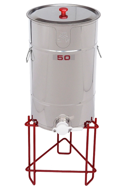 Abfüll- und Lagerkessel Edelstahl 50 kg (ohne rote Auflage)